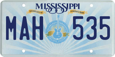 MS license plate MAH535