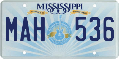 MS license plate MAH536