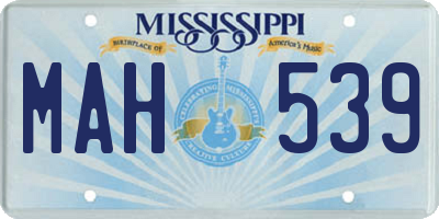 MS license plate MAH539