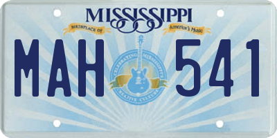 MS license plate MAH541