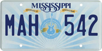 MS license plate MAH542
