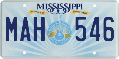 MS license plate MAH546