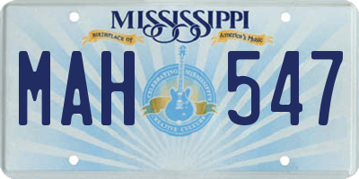 MS license plate MAH547