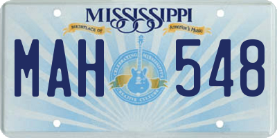 MS license plate MAH548