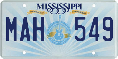 MS license plate MAH549