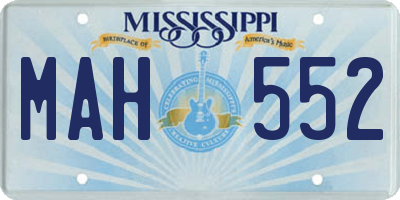 MS license plate MAH552