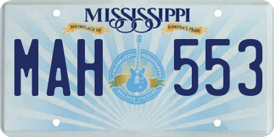 MS license plate MAH553