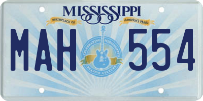 MS license plate MAH554