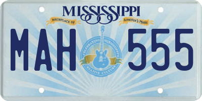 MS license plate MAH555