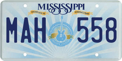 MS license plate MAH558