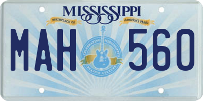 MS license plate MAH560