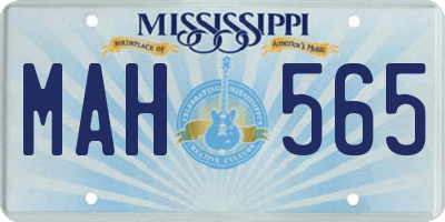 MS license plate MAH565
