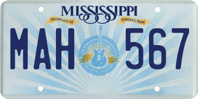 MS license plate MAH567