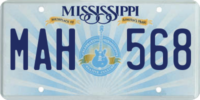 MS license plate MAH568