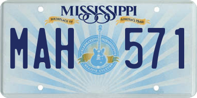 MS license plate MAH571
