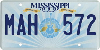 MS license plate MAH572
