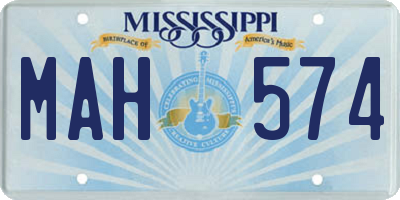 MS license plate MAH574