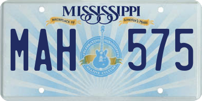 MS license plate MAH575