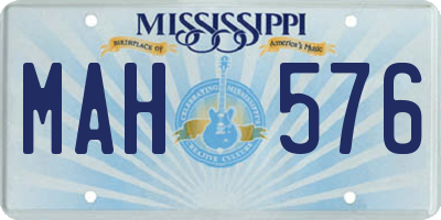 MS license plate MAH576