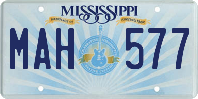 MS license plate MAH577