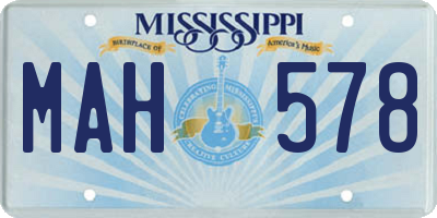 MS license plate MAH578