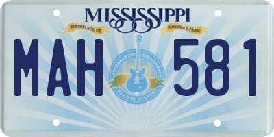 MS license plate MAH581