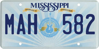 MS license plate MAH582