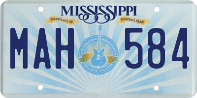 MS license plate MAH584