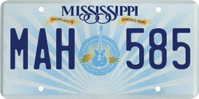 MS license plate MAH585