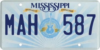 MS license plate MAH587