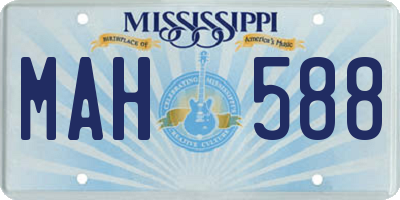MS license plate MAH588