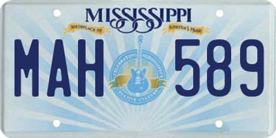 MS license plate MAH589