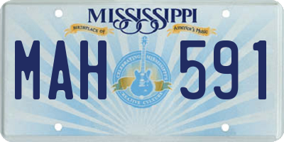 MS license plate MAH591