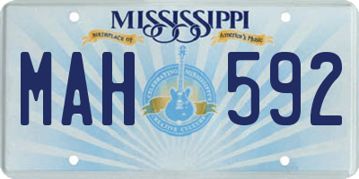 MS license plate MAH592