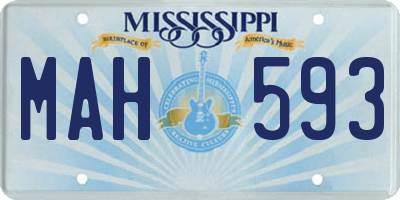 MS license plate MAH593