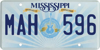 MS license plate MAH596