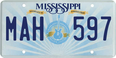MS license plate MAH597