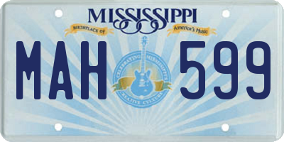 MS license plate MAH599