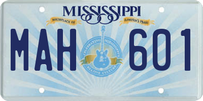 MS license plate MAH601