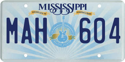 MS license plate MAH604