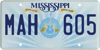 MS license plate MAH605