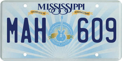 MS license plate MAH609