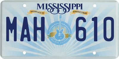 MS license plate MAH610