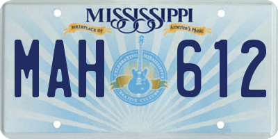 MS license plate MAH612