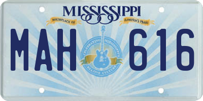MS license plate MAH616