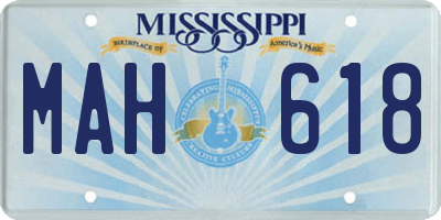 MS license plate MAH618