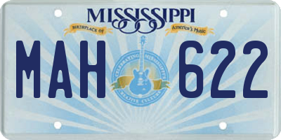 MS license plate MAH622