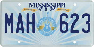 MS license plate MAH623
