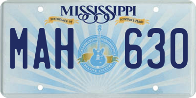 MS license plate MAH630