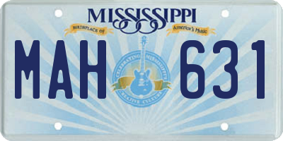 MS license plate MAH631